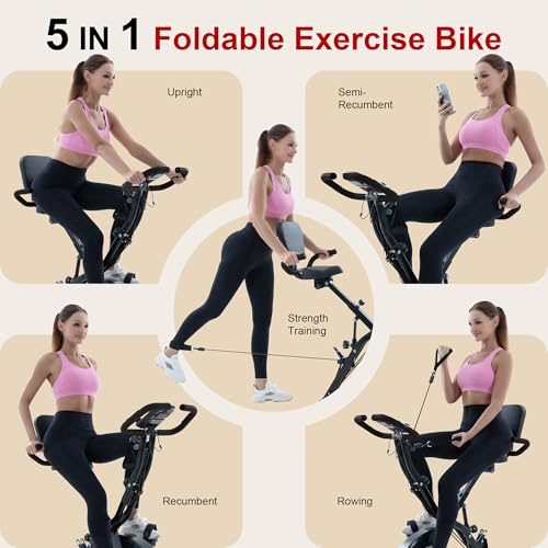 5 IN 1 Foldable Indoor Cycling Bike with Magnetic Resistance Z97037