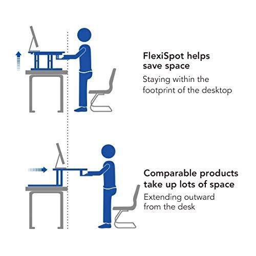 Black Height Adjustable Standing Desk Converter with Keyboard Tray B148