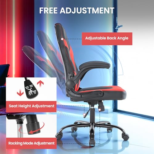 Red/Black Gaming Chair with Footrest G6397