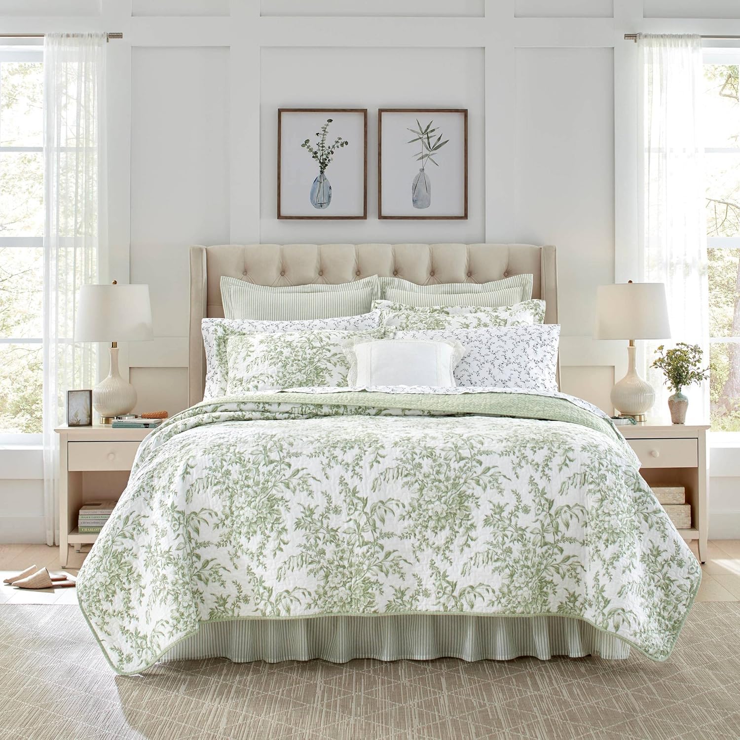 King Cotton Quilt Set with Shams O6724