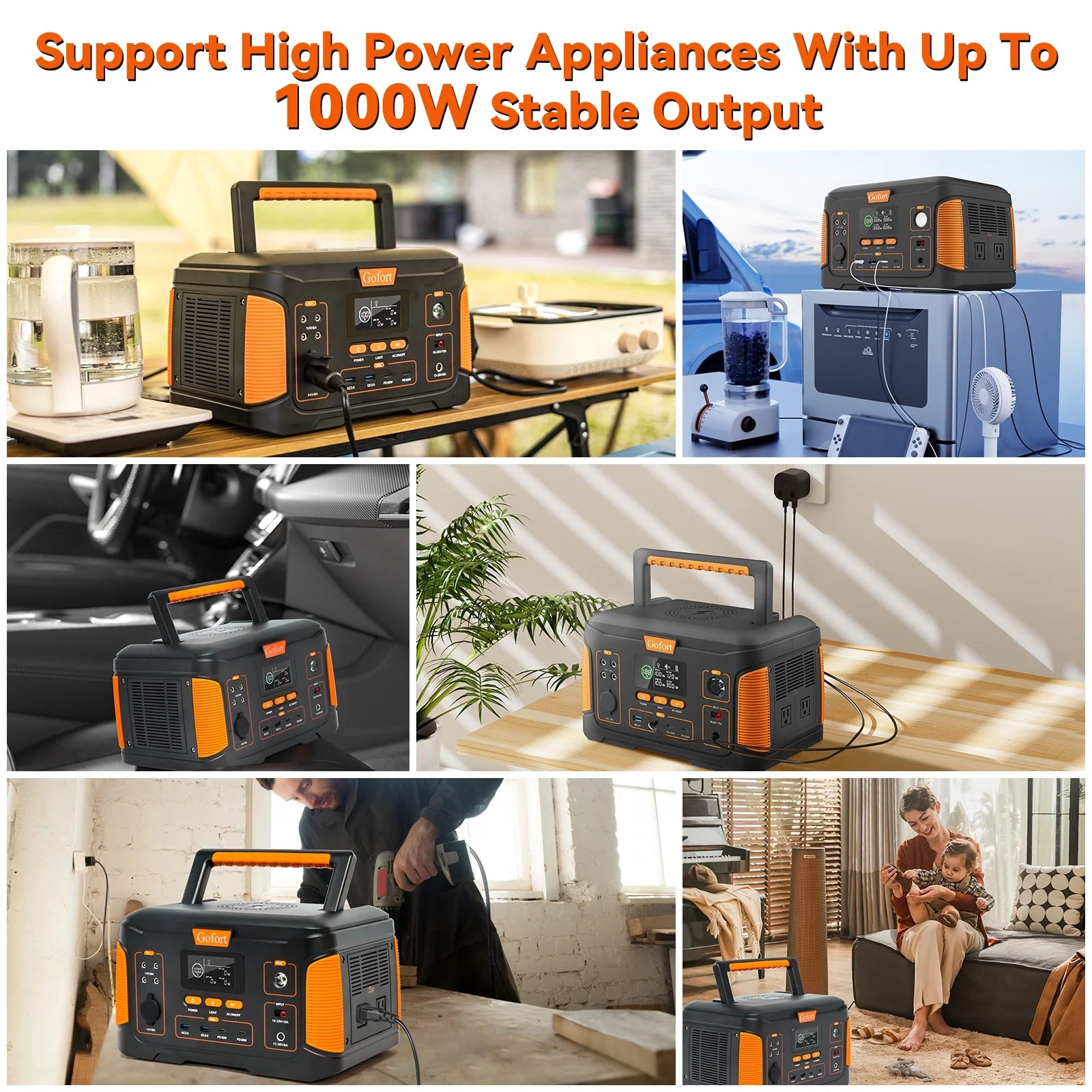 Portable Power Station 932Wh 1000W Battery Backup Solar Generator M97069