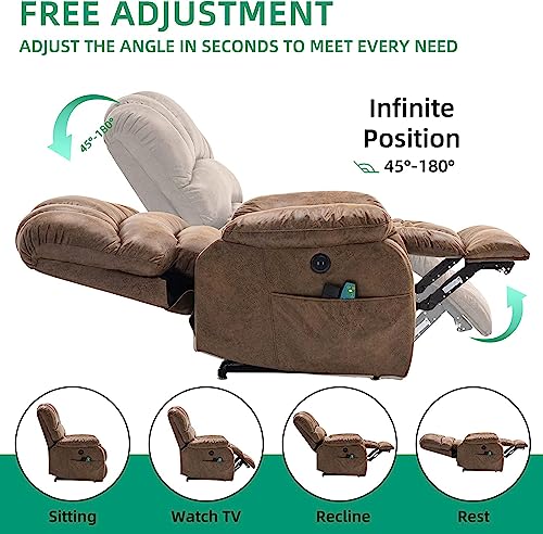 Large Dual Motor Lay Flat Lift Recliner Chair with Heat & Massage X4650