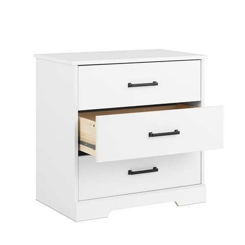 Black 3 Drawer Tall Nightstand J604