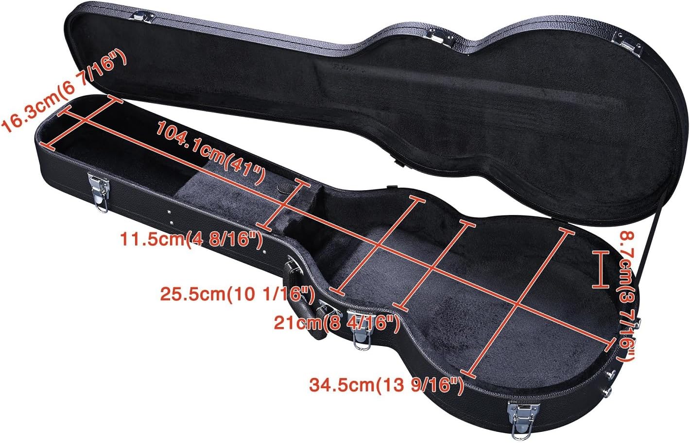 Black PU Leather Wooden Hard-Shell Guitar Case U549080