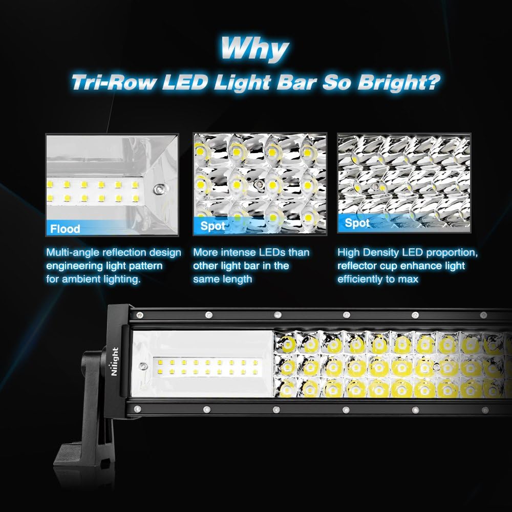 22Inch 270W Triple Row LED Light Bar Flood Spot Combo Beam Driving Lights D947020