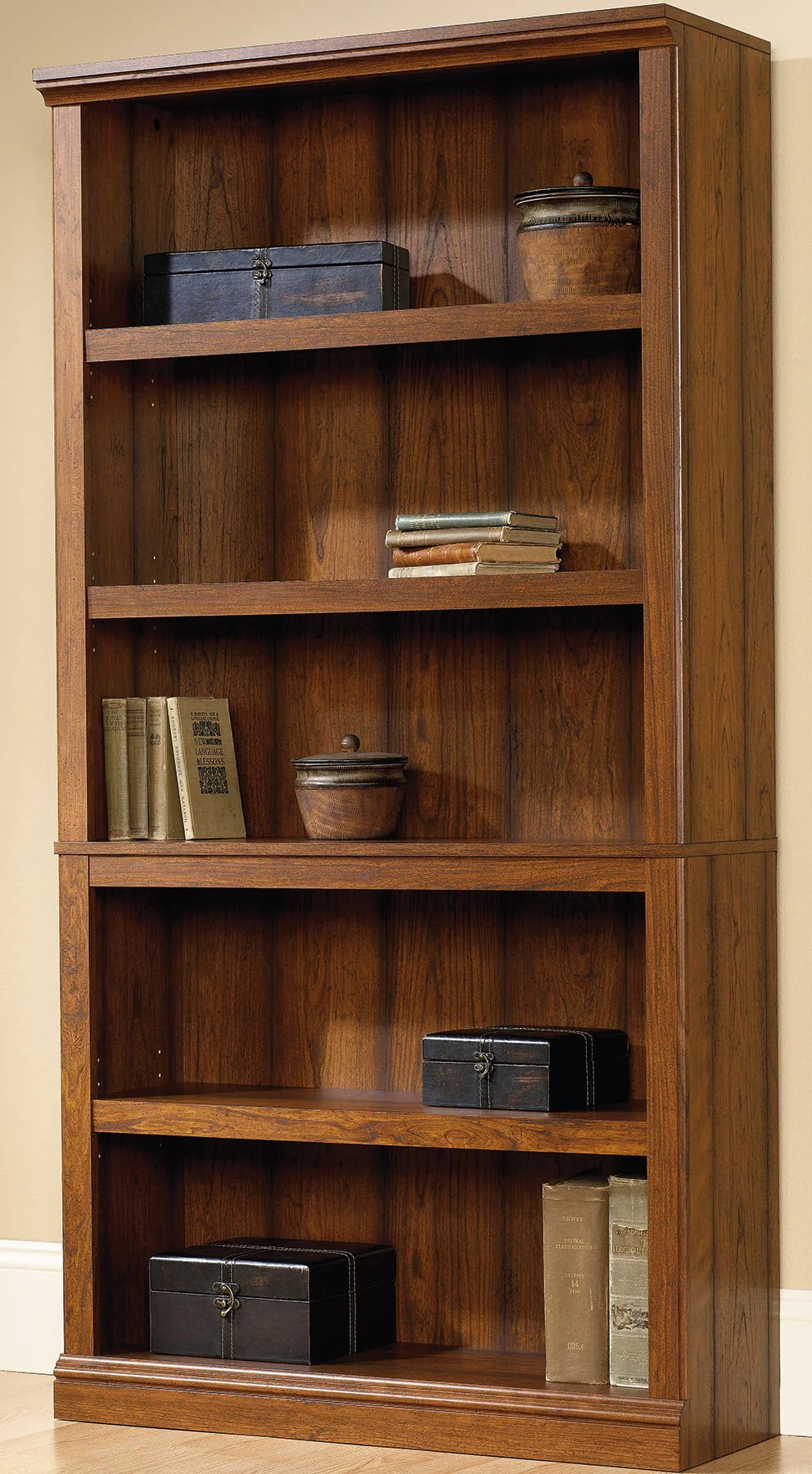 Chalked Chestnut 5-Shelf Bookcase Z893