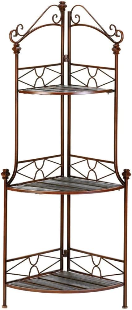 Rustic Corner Baker's Rack, 14" x 14" x 47", Multicolor N67806