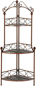 Rustic Corner Baker's Rack, 14" x 14" x 47", Multicolor N67806