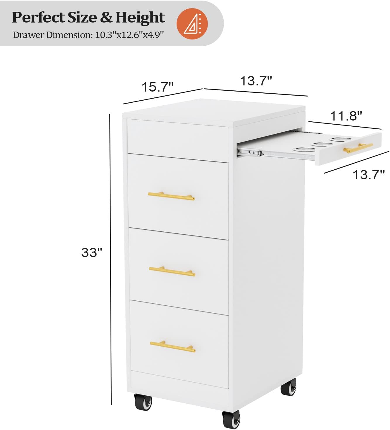 Wood Salon Trolley Cart with Wheels Z51267
