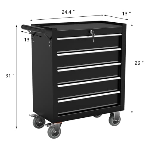 4-Drawer Black Rolling Tool Chest with Wheels L99024