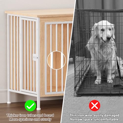 39.96" XL Wooden Large Dog Crate Furniture with 2 Doors G320