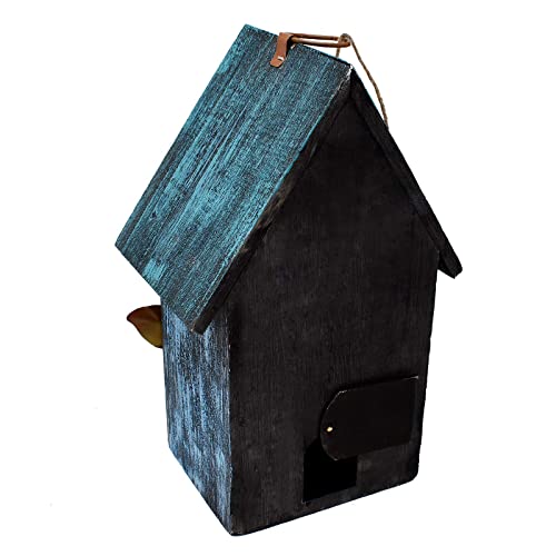 Green Hand Painted Wooden Hanging Birdhouse D71725
