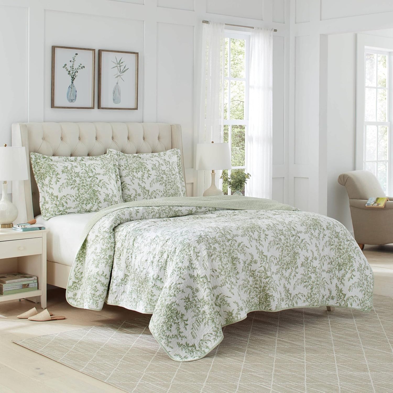 King Cotton Quilt Set with Shams O6724