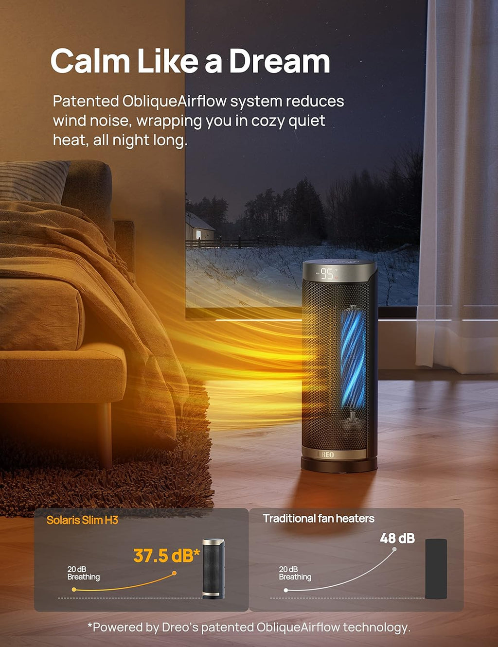 16 inch 1500W Oscillating Electric Space Heater with Remote K16839