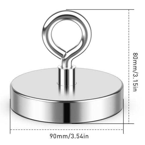 1000 lbs Pulling Force Neodymium Fishing Magnet with Countersunk Hole Eyebolt R29000