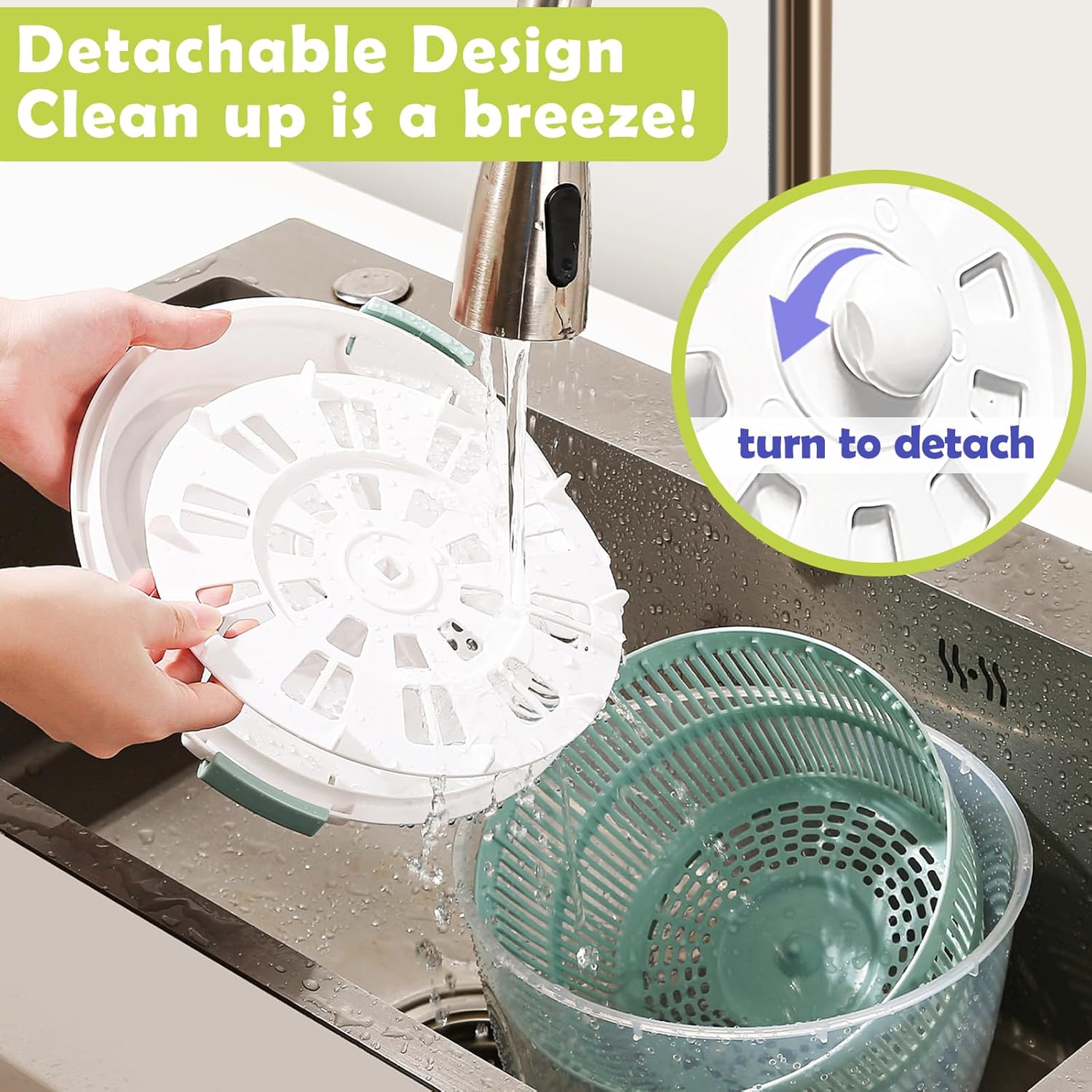 4.8 Qt Large Capacity Salad Spinner with Storage Lid Z390774
