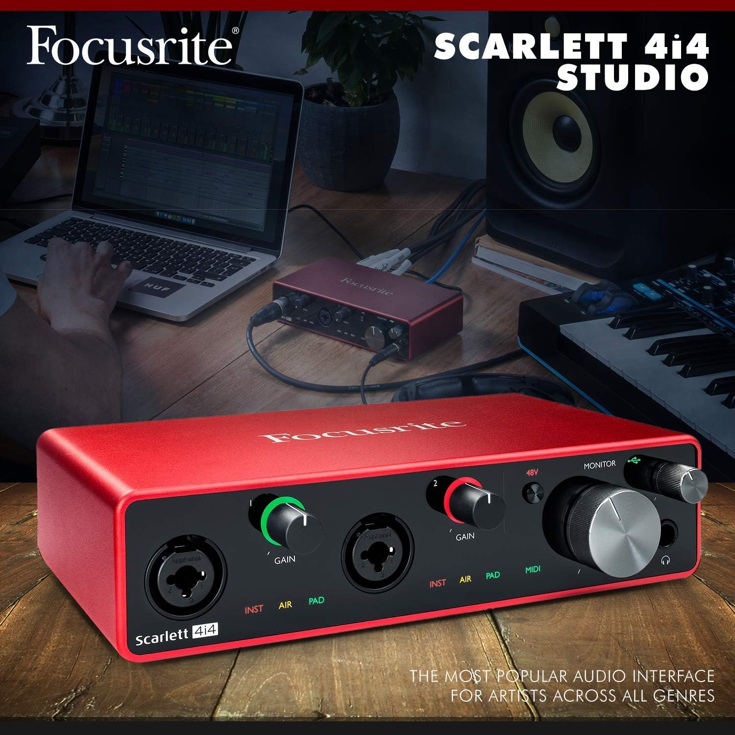 USB Audio Interface, Studio Condenser Microphone, Stereo Headphones, Pop Filter, Cables and Accessories R61362