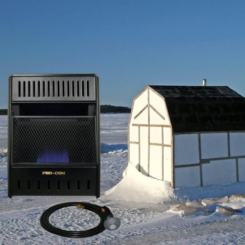 Ventless Propane Gas Blue Flame Space Heater, 10000 BTU, Black B179