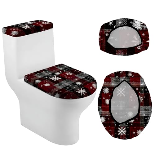 Christmas Toilet Lid Cover, Washable Toilet Seat Cover, Toilet Tank Protector N8957