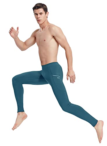 Men's Yoga Leggings Pants with Pockets Quick Dry T632986