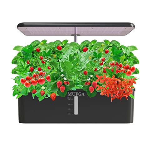 18 Pods Indoor Hydroponic Growing System with LED Grow Light, Black G997692
