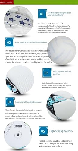 Soccer Ball Size 5 and Size 4 Thermally Bonded Match Ball with Seamless Stitching M4701