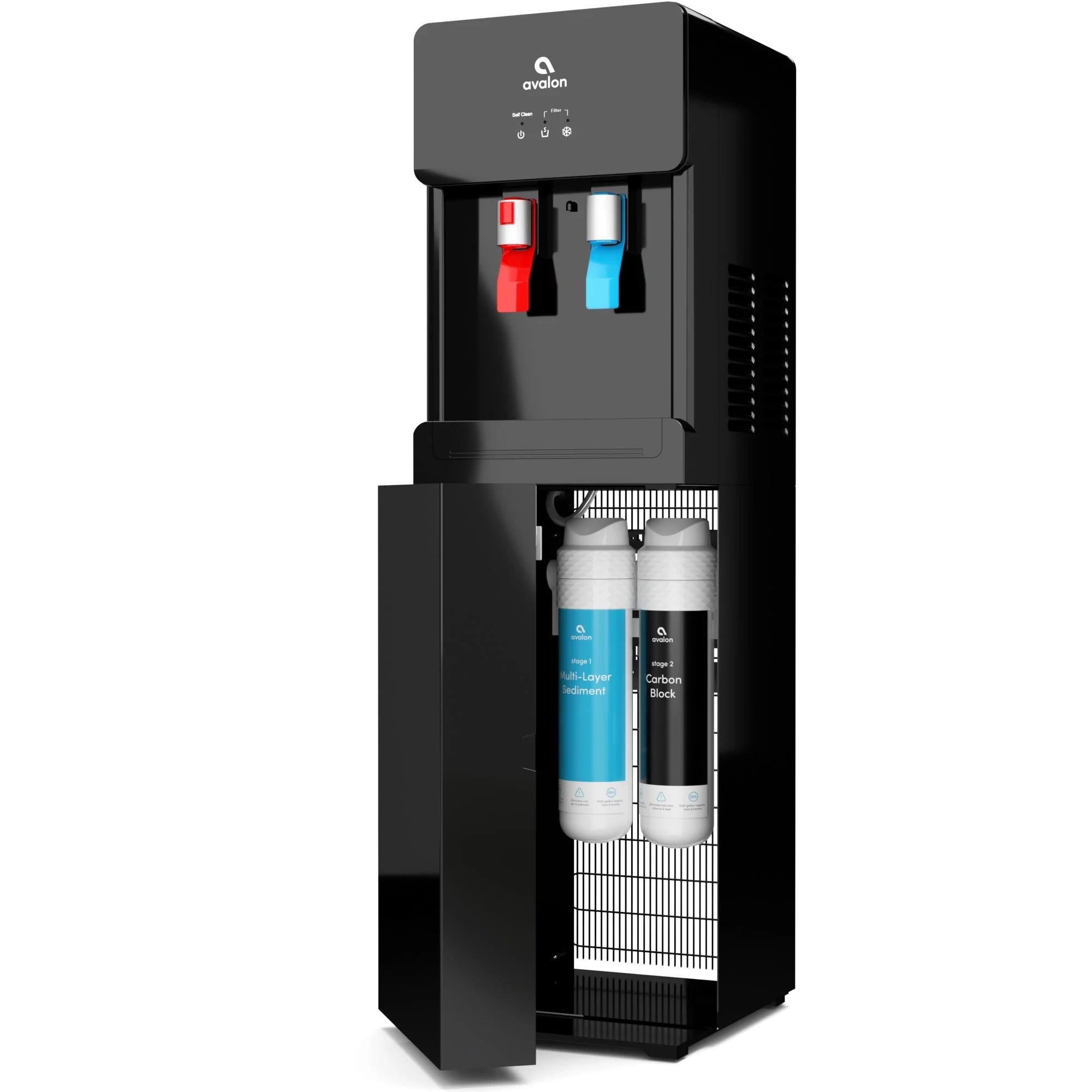 Black Self Clean Touchless Bottle Less Hot/Cold Water Cooler A282