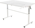 White Height Adjustable Cutting Table Sewing Workstation P586