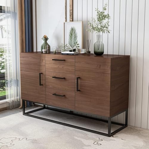 White Sideboard Storage Cabinet with Shelves and 2 Doors N1392