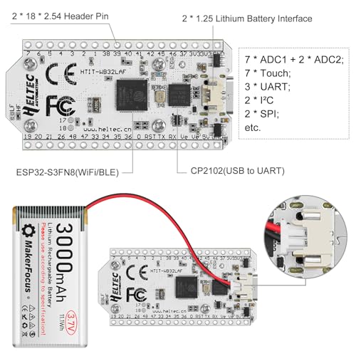 ESP32 LoRa Development Board with Protective Case and 915MHz Antenna, 0.96-inch OLED Display Type C O71929