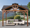 Heavy Duty Hardtop Wood Gazebo with Steel Roof K32024
