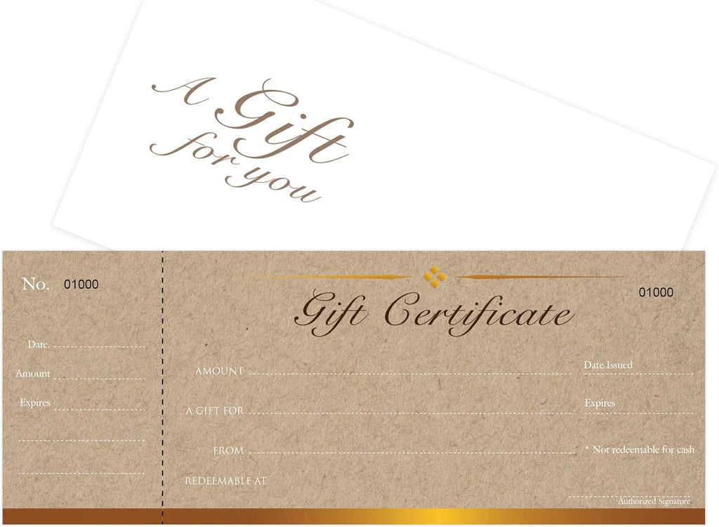 25 Set Gift Certificates Cards With Envelopes F98249