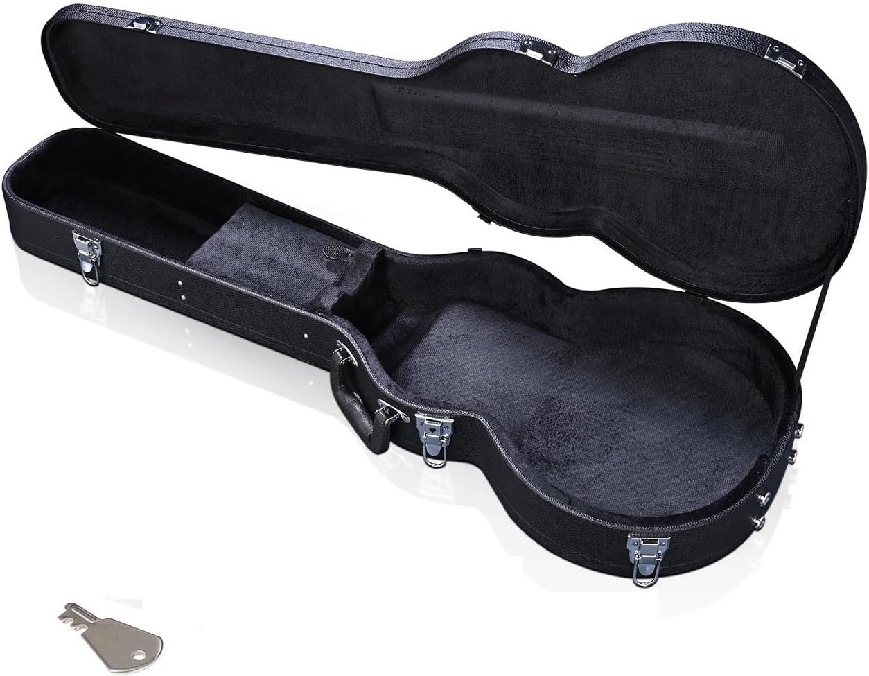 Black PU Leather Wooden Hard-Shell Guitar Case U549080