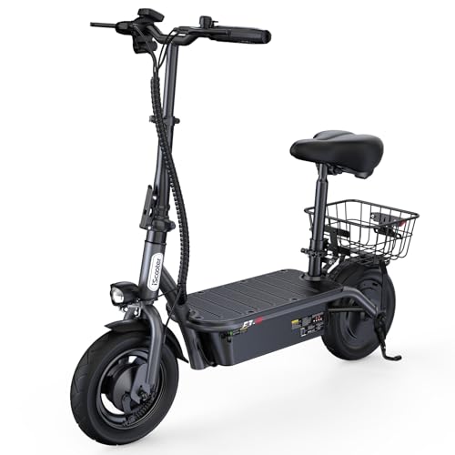 Electric Scooter with Seat, 37 Miles Long Range, 28 MPH Top Speed, 14" Pneumatic Tire R876