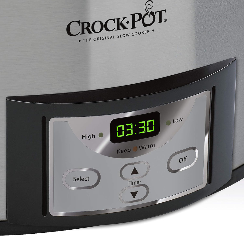 6 Quart Programmable Slow Cooker with Digital Timer, Stainless Steel Y385