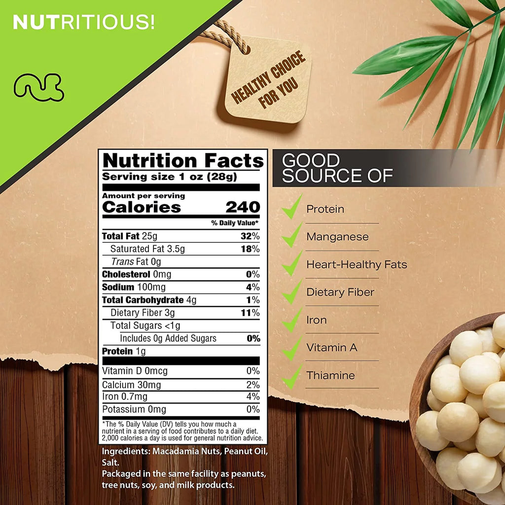 Roasted & Salted Macadamia Nuts (16oz - 1 lbs) A18789