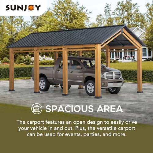 Cedar Framed Metal Roof Carport T9864
