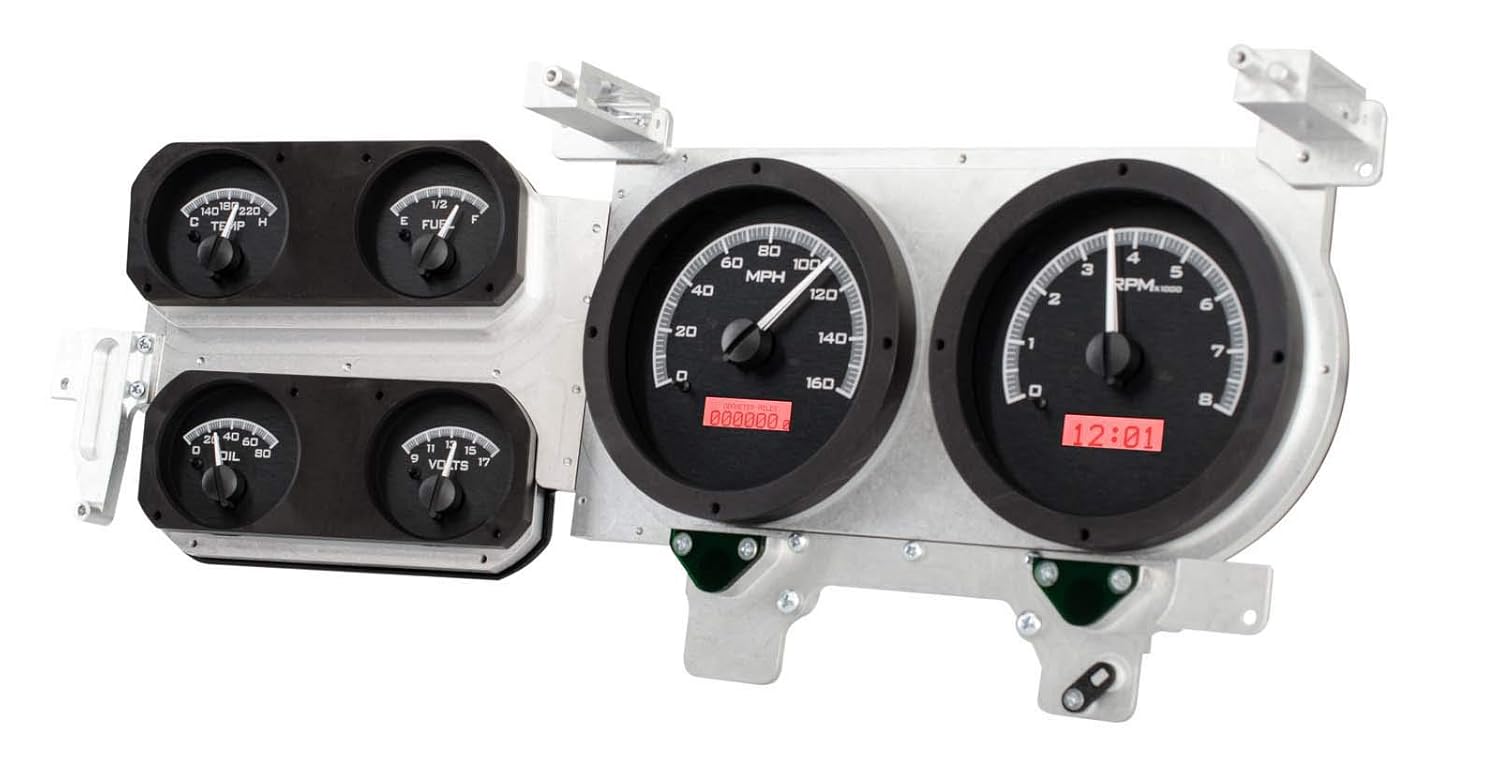Black Alloy Analog Dash Gauges System H31262