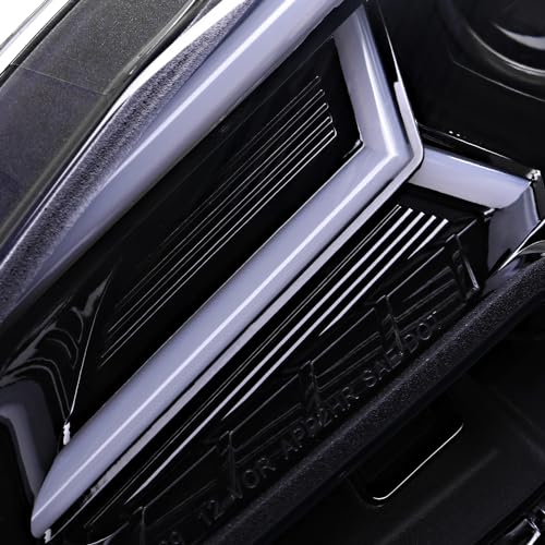 Black Housing Clear Lens Projector Headlights with Sequential LED Turn Signal Lights, L + R Pair Headlamp Assembly J91468