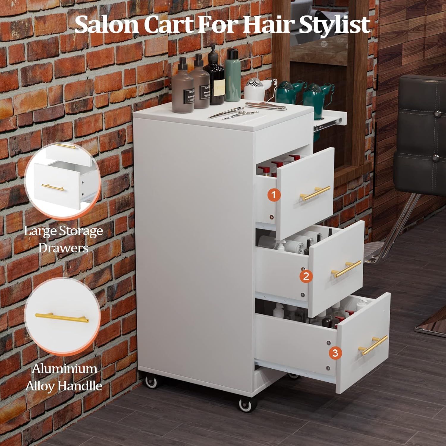 Wood Salon Trolley Cart with Wheels Z51267