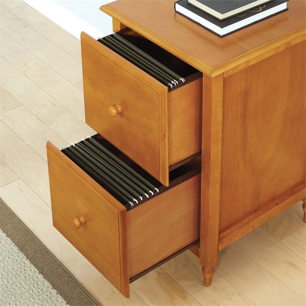2 Drawer Wood File Cabinet in Antique Cherry D713