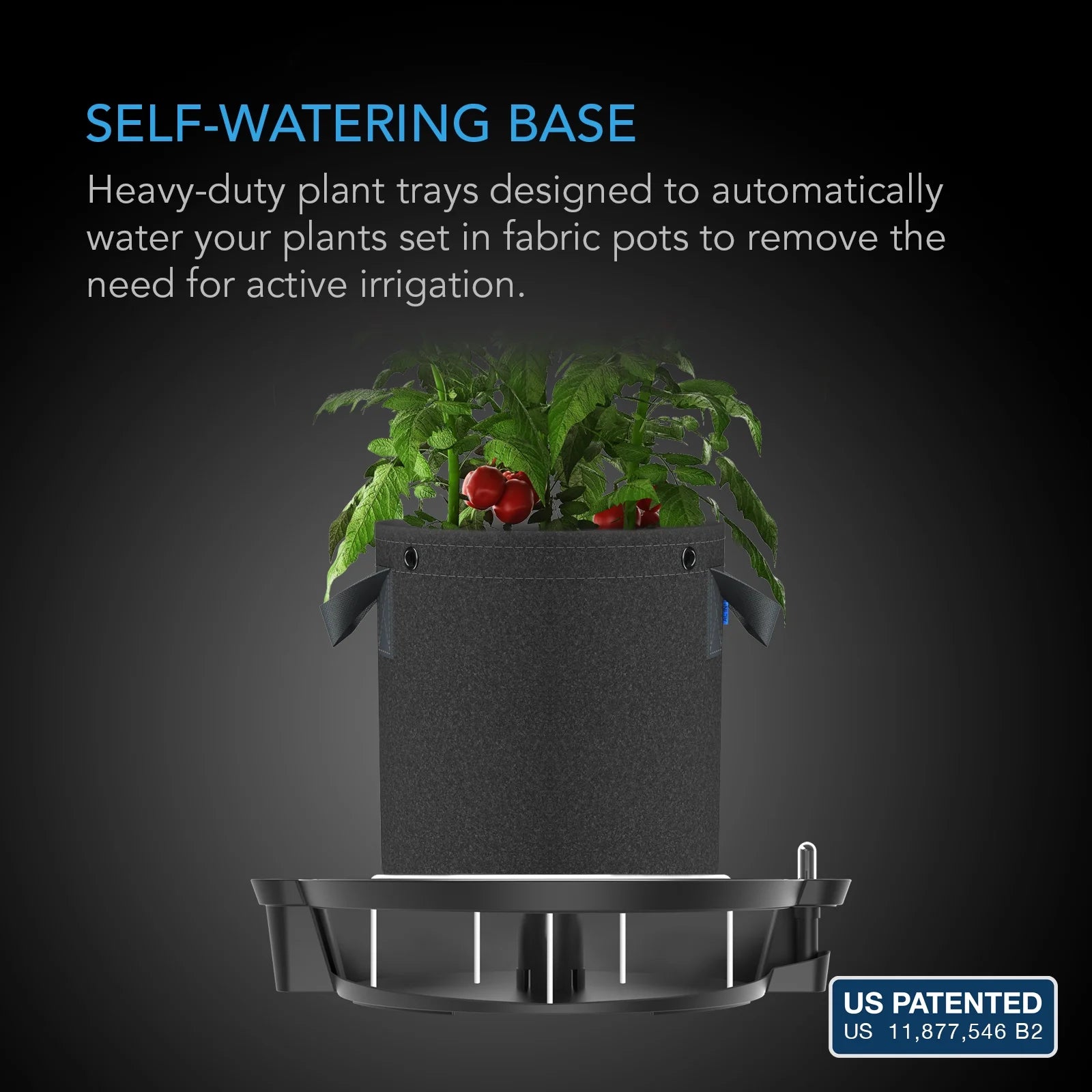4-Pack Self-Watering Fabric Pot Base XL with Reservoir Meter W5941