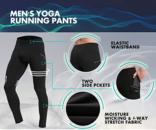 Men's Yoga Leggings Pants with Pockets Quick Dry T632986