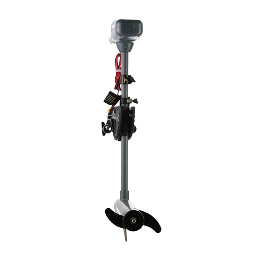 55lb Thrust Transom Mounted Saltwater Electric Trolling Motor with LED Battery Indicator (24" Shaft) J1077