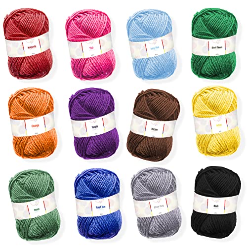 43 Piece Crochet Kit with 9 Crochet Hooks Set and 55 Yards of Yarn, Canvas Tote Bag N2059
