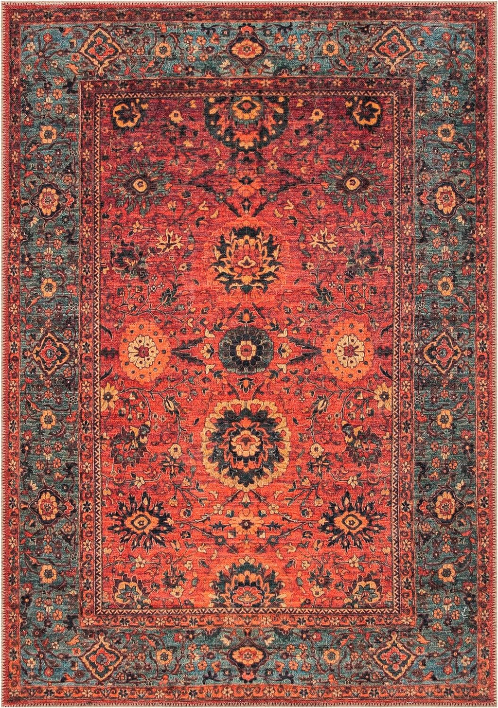 Machine Washable Non-slip Low Pile Area Rug (5' x 7') H537
