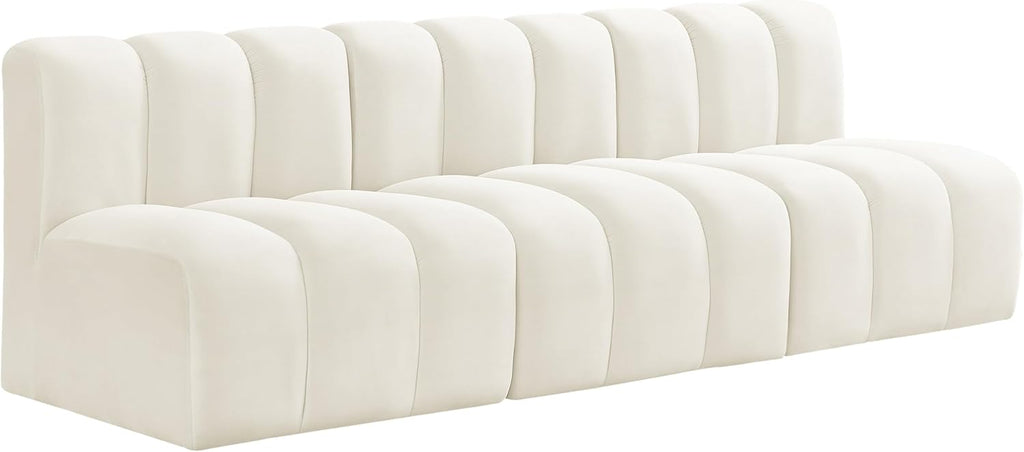 Cream Velvet Sofa G4791