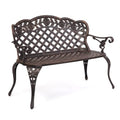 42.5" Black Cast Aluminum Outdoor Bench S3879
