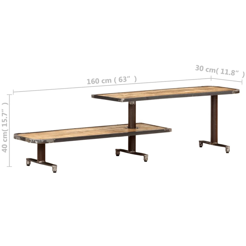 Solid Mango Wood TV Cabinet 63in x 11.8in x 15.7in Q52027