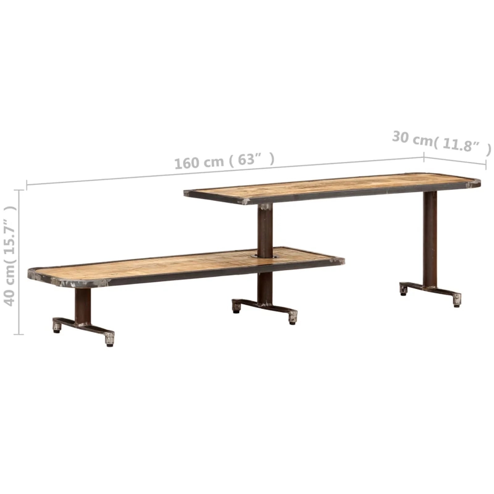 Solid Mango Wood TV Cabinet 63in x 11.8in x 15.7in Q52027